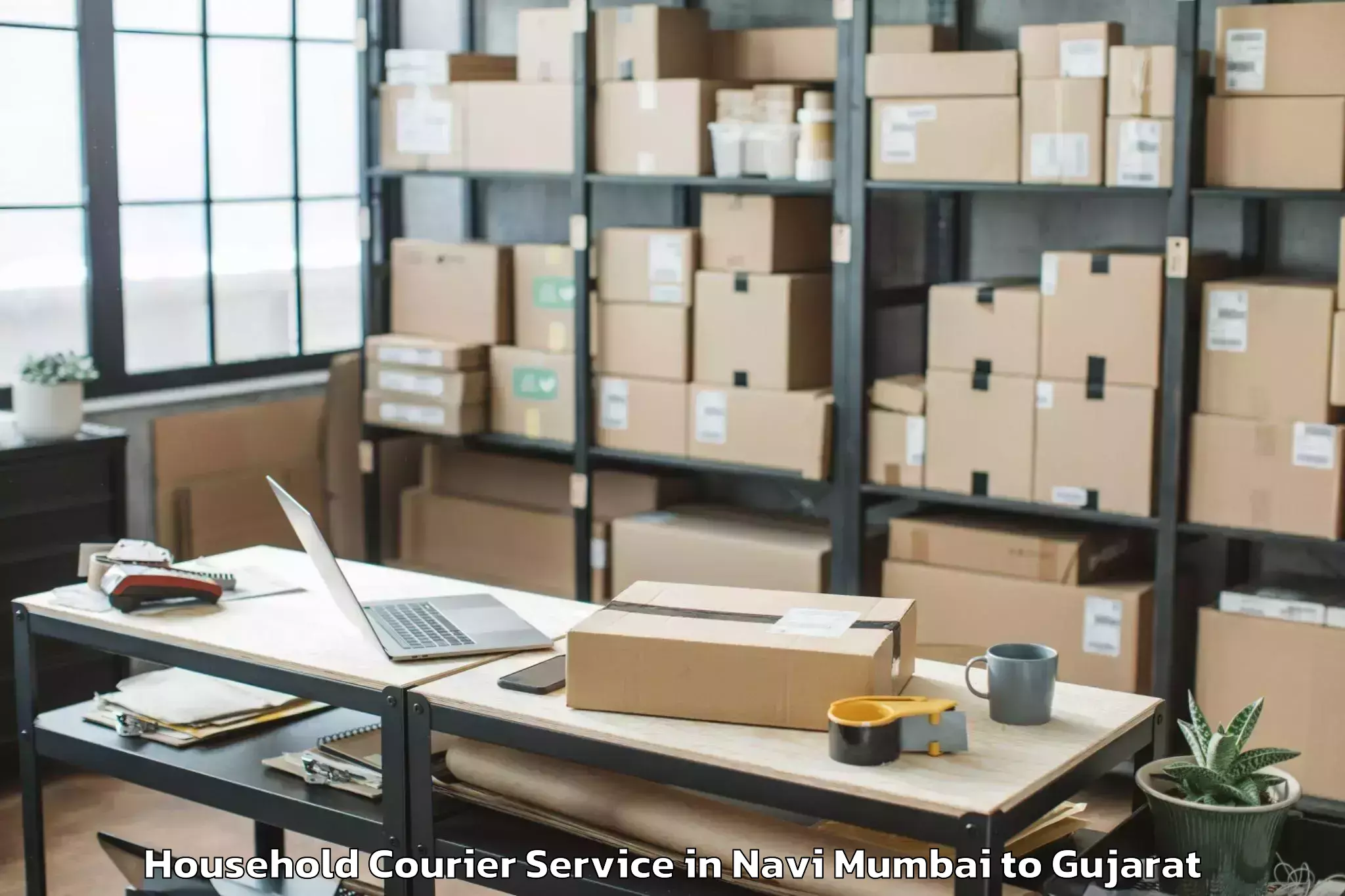 Professional Navi Mumbai to Mehsana Household Courier